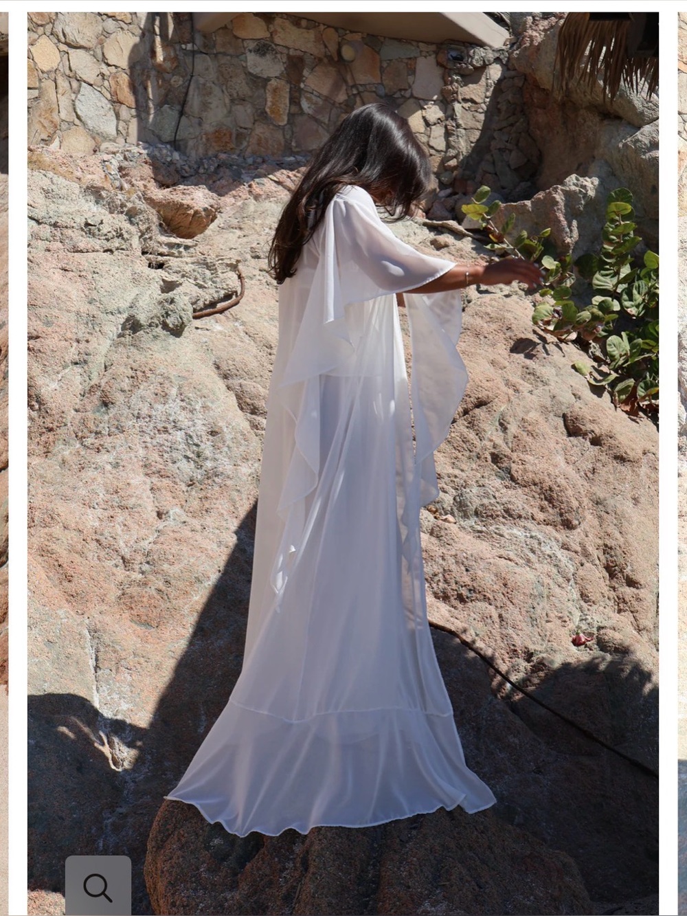 Waverles Chiffon Flowy Ruffle Robe M - Picture 3 of 5